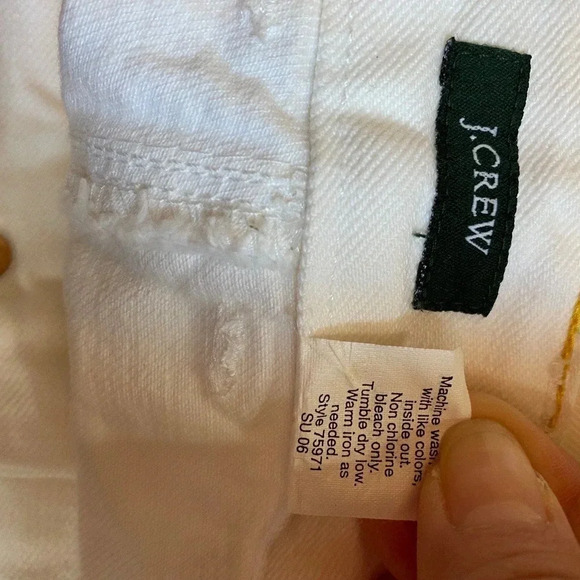 J.Crew 100% Cotton Straight Leg White Jeans Women Size 6 Pockets - Picture 6 of 10